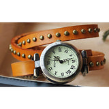 Punk Retro Fashion Bracelet Watch Cowhide Roman Rivet Watch