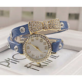 Rhinestones Decorated Wrist Watch Bracelet