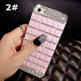 Square Rhinestoned Design Plastic Back Case For iPhone 5/5S