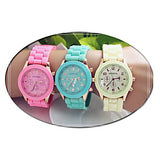 Lady Fluorescent Color Jelly Watch Ice Cream Silica Gel