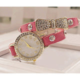 Rhinestones Decorated Wrist Watch Bracelet