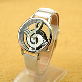 Fashion Women's Watches Hollow Musical Note Style Dial Quartz Wrist Watch