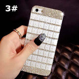 Square Rhinestoned Design Plastic Back Case For iPhone 5/5S