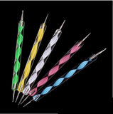 5x 2way DOTTING Pen Marbleizing Tool Nail Art Dot Paint 515