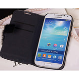 Leather Case For Samsung Galaxy Note2 with Shimmering Elegant Rex Rabbit Fur