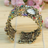 Women's Fashion Rhinestones Bracelet Watch Retro Style Wrist Watch Steel Watch