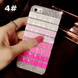 Square Rhinestoned Design Plastic Back Case For iPhone 5/5S