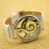 Fashion Women's Watches Hollow Musical Note Style Dial Quartz Wrist Watch