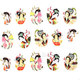 Nail Water Decals Sticker Traditional Chinese Painting Beauty Aspara Flat Peach Pattern 6076