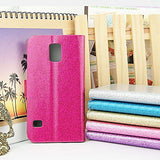 Fantastic Rhinestoned Shimmer Folding Design Leather Case For Samsung Galaxy S5