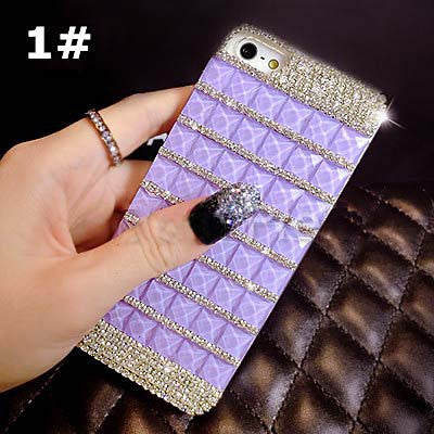 Square Rhinestoned Design Plastic Back Case For iPhone 5/5S