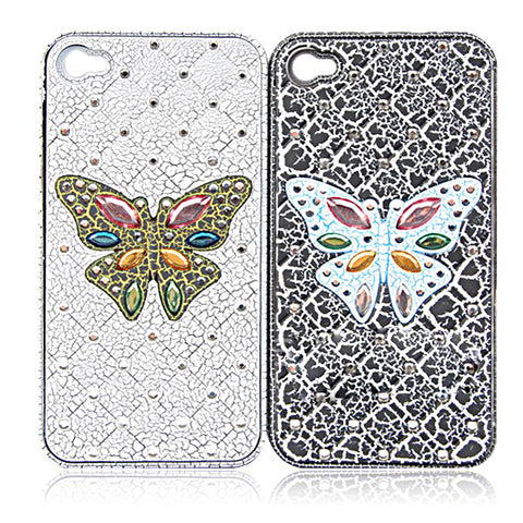 Vintage Embossed Butterfly Patterned Design Case Cover For iPhone 4/4S