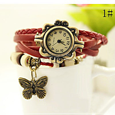 Lady's Retro Decoration Fashion Watches Hand Woven Bracelet Watch 5 Color 7530