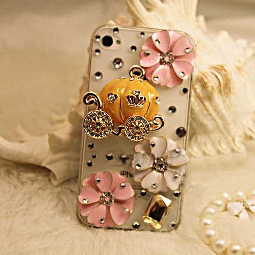 Pumkin Car Jewelry Covered Back Case for iPhone 4/4S/5/5S/5C