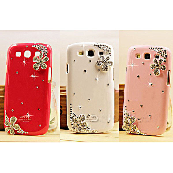 Crystal Flower Jewerly Case For Samsung Galaxy S3 I9300 #6952