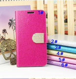 Fantastic Rhinestoned Shimmer Folding Design Leather Case For Samsung Galaxy S5